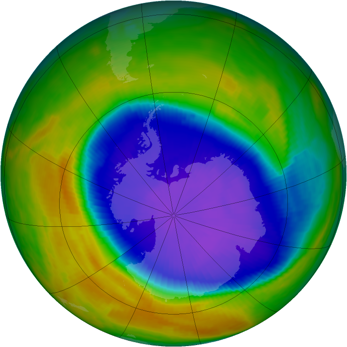 Antarctic ozone map for 09 October 1996